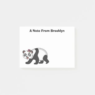 Niedlicher Panda-Bär mit Blume Cartoon Post-it Klebezettel