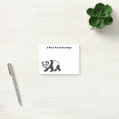 Niedlicher Panda-Bär mit Blume Cartoon Post-it Klebezettel (Büro)