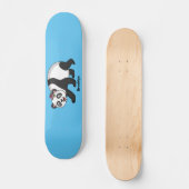 Niedlicher Panda-Bär mit Blume Cartoon Skateboard (Vorderseite)