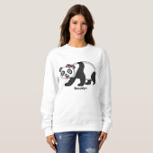 Niedlicher Panda-Bär mit Blume Cartoon Sweatshirt (Vorne ganz)