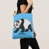 Niedlicher Panda-Bär mit Blume Cartoon Tasche (Von Nahem)
