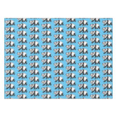 Niedlicher Panda-Bär mit Blume Cartoon Tischdecke (Vorderseite (Horizontal))