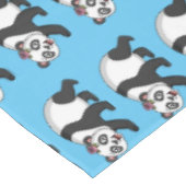 Niedlicher Panda-Bär mit Blume Cartoon Tischdecke (Schrägansicht)