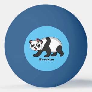 Niedlicher Panda-Bär mit Blume Cartoon Tischtennisball