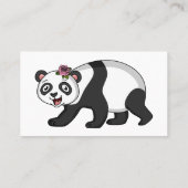 Niedlicher Panda-Bär mit Blume Cartoon Visitenkarte (Rückseite)