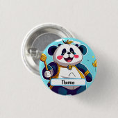 Niedlicher Panda-Bär mit individualisierbarem Name Button (Vorne & Hinten)