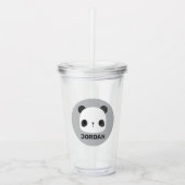 Niedlicher Panda-Bär mit Personalisiertem Namen Acryltrinkbecher (Vorderseite)