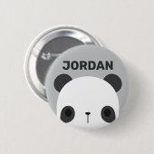 Niedlicher Panda-Bär mit Personalisiertem Namen Button (Vorne & Hinten)