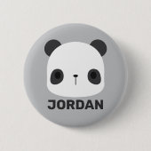 Niedlicher Panda-Bär mit Personalisiertem Namen Button (Vorderseite)