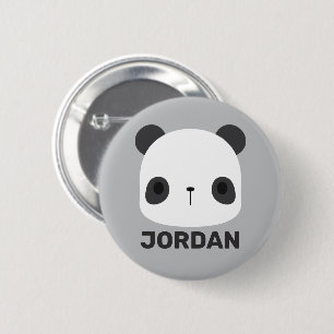 Niedlicher Panda-Bär mit Personalisiertem Namen Button