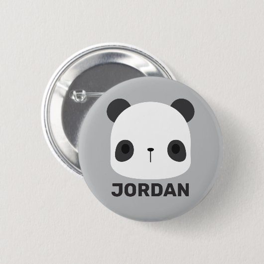 Niedlicher Panda-Bär mit Personalisiertem Namen Button (Vorne & Hinten)
