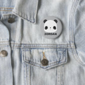 Niedlicher Panda-Bär mit Personalisiertem Namen Button (Beispiel)