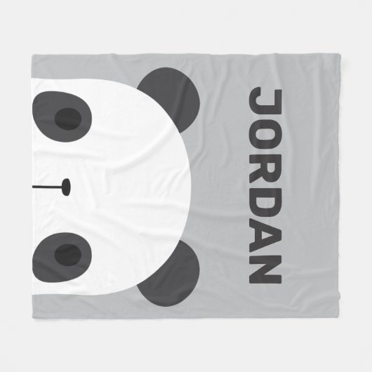 Niedlicher Panda-Bär mit Personalisiertem Namen Fleecedecke (Vorderseite (Horizontal))