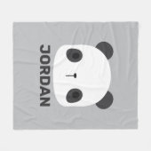 Niedlicher Panda-Bär mit Personalisiertem Namen Fleecedecke (Vorderseite (Horizontal))