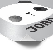 Niedlicher Panda-Bär mit Personalisiertem Namen Fotodruck (Ecke)