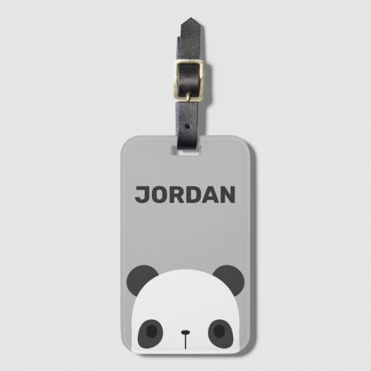 Niedlicher Panda-Bär mit Personalisiertem Namen Gepäckanhänger (Vorderseite Vertikal)
