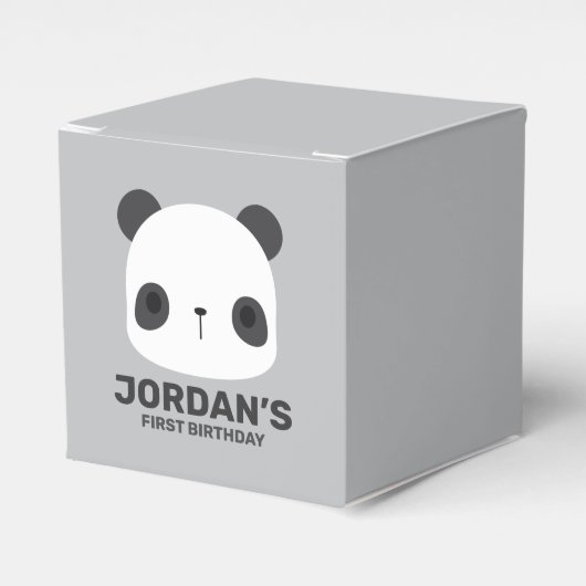 Niedlicher Panda-Bär mit Personalisiertem Namen Geschenkschachtel (Vorderseite)