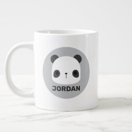 Niedlicher Panda-Bär mit Personalisiertem Namen Jumbo-Tasse