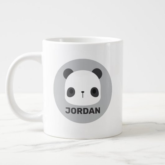 Niedlicher Panda-Bär mit Personalisiertem Namen Jumbo-Tasse (Links)