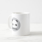 Niedlicher Panda-Bär mit Personalisiertem Namen Kaffeetasse (Vorderseite Links)