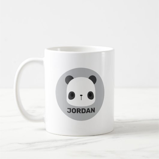 Niedlicher Panda-Bär mit Personalisiertem Namen Kaffeetasse (Links)