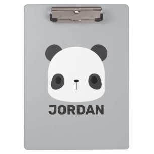 Niedlicher Panda-Bär mit Personalisiertem Namen Klemmbrett