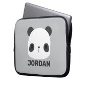 Niedlicher Panda-Bär mit Personalisiertem Namen Laptopschutzhülle (Vorderseite Links)