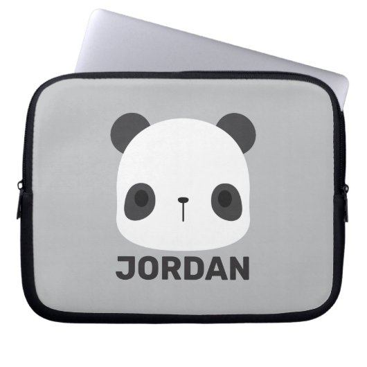 Niedlicher Panda-Bär mit Personalisiertem Namen Laptopschutzhülle (Vorderseite)