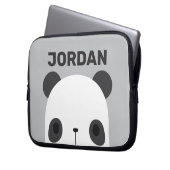 Niedlicher Panda-Bär mit Personalisiertem Namen Laptopschutzhülle (Vorderseite Links)