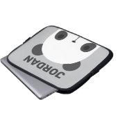 Niedlicher Panda-Bär mit Personalisiertem Namen Laptopschutzhülle (Vorne Knopf)