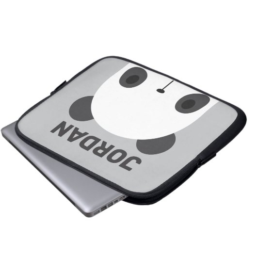 Niedlicher Panda-Bär mit Personalisiertem Namen Laptopschutzhülle (Vorne Knopf)