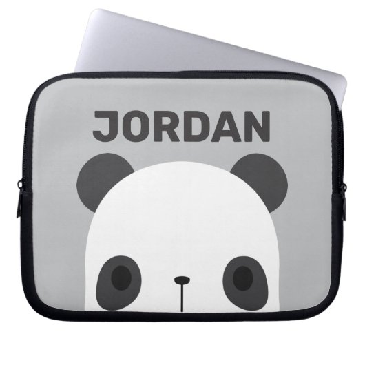 Niedlicher Panda-Bär mit Personalisiertem Namen Laptopschutzhülle (Vorderseite)
