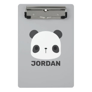 Niedlicher Panda-Bär mit Personalisiertem Namen Mini Klemmbrett