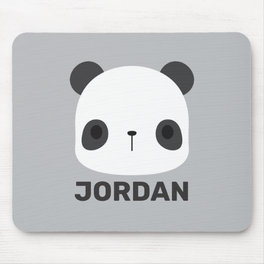 Niedlicher Panda-Bär mit Personalisiertem Namen Mousepad (Vorne)