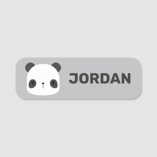 Niedlicher Panda-Bär mit Personalisiertem Namen Namensschild (Vorderseite)