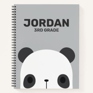 Niedlicher Panda-Bär mit Personalisiertem Namen Notizblock