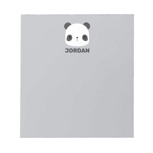 Niedlicher Panda-Bär mit Personalisiertem Namen Notizblock (Vorderseite)