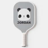 Niedlicher Panda-Bär mit Personalisiertem Namen Pickleball Schläger (Rückseite)