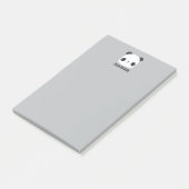 Niedlicher Panda-Bär mit Personalisiertem Namen Post-it Klebezettel (angewinkelt)