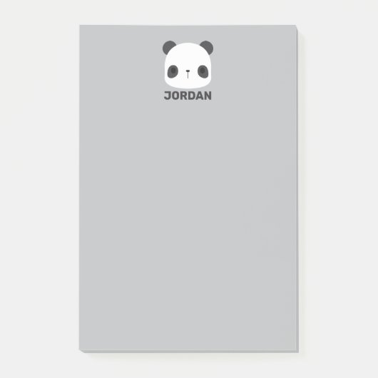Niedlicher Panda-Bär mit Personalisiertem Namen Post-it Klebezettel (Vorderseite)