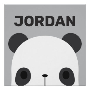 Niedlicher Panda-Bär mit Personalisiertem Namen Poster