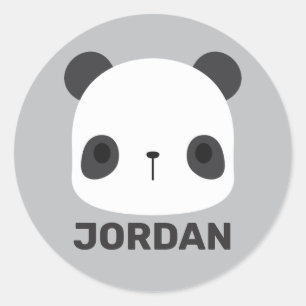 Niedlicher Panda-Bär mit Personalisiertem Namen Runder Aufkleber