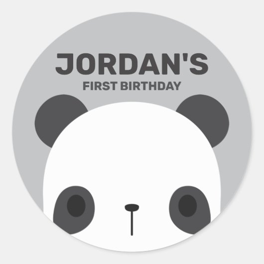 Niedlicher Panda-Bär mit Personalisiertem Namen Runder Aufkleber (Vorderseite)