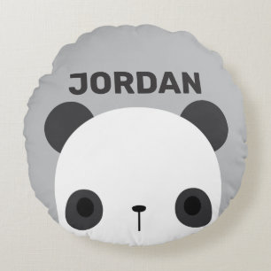 Niedlicher Panda-Bär mit Personalisiertem Namen Rundes Kissen