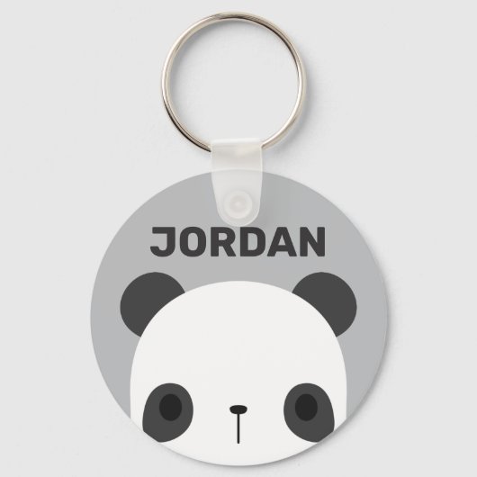 Niedlicher Panda-Bär mit Personalisiertem Namen Schlüsselanhänger (Vorderseite)