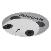 Niedlicher Panda-Bär mit Personalisiertem Namen Schneidebrett (Ecke)