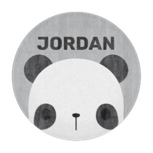 Niedlicher Panda-Bär mit Personalisiertem Namen Schneidebrett