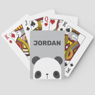 Niedlicher Panda-Bär mit Personalisiertem Namen Spielkarten