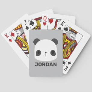 Niedlicher Panda-Bär mit Personalisiertem Namen Spielkarten