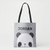 Niedlicher Panda-Bär mit Personalisiertem Namen Tasche (Vorderseite)